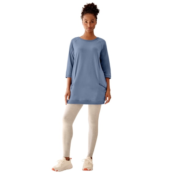 Ellos Plus Size French Terry Zip Pocket Tunic