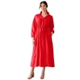 thumbnail image 1 of Ellos Plus Size Linen Blend Tie Waist Midi Dress, 1 of 1