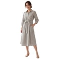 thumbnail image 1 of Ellos Plus Size Linen Blend Tie Waist Midi Dress, 1 of 1