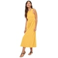 thumbnail image 1 of Ellos Plus Size Ribbed Bodice Knit Empire Midi Dress, 1 of 3