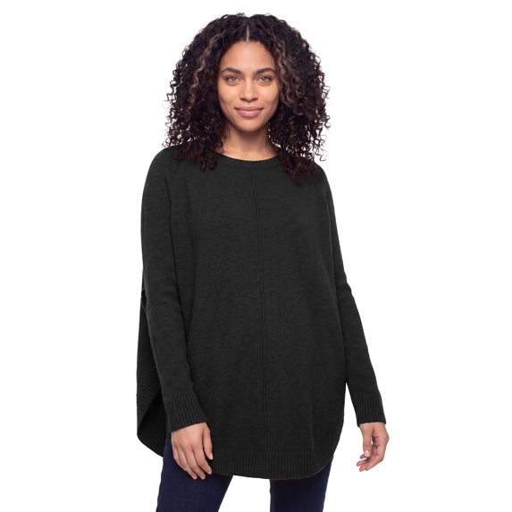 Ellos Plus Size Scoopneck Long Sleeve Pullover Poncho Sweater