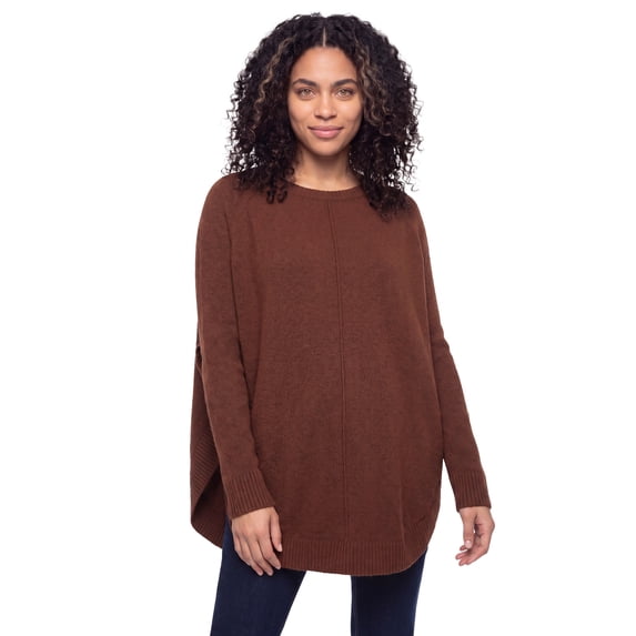 Ellos Plus Size Scoopneck Long Sleeve Pullover Poncho Sweater