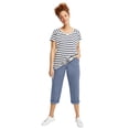 thumbnail image 1 of Ellos Plus Size Stretch Cotton Poplin Mid-Rise Seamed Capri, 1 of 3