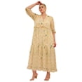 thumbnail image 1 of Ellos Plus Size Sheer Maxi Dress With Ruffled Trim, 1 of 3