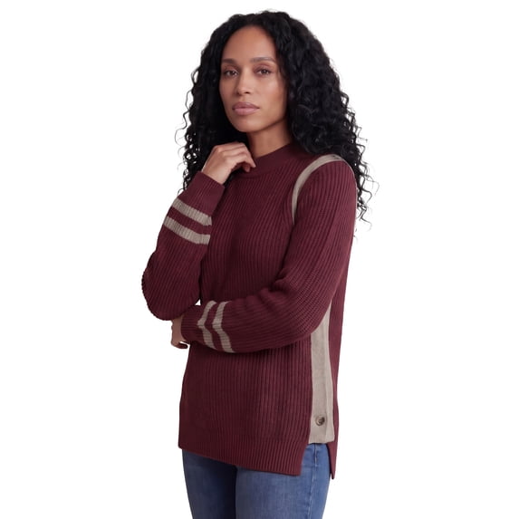 Ellos Plus Size Side Stripe Mockneck Sweater