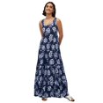 thumbnail image 1 of Ellos Plus Size Stretch Knit Scoop Neck Sleeveless Tiered Maxi Dress, 1 of 4