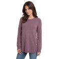thumbnail image 1 of Ellos Plus Size Stretch Scoop Neck Curved Hem With Buttons Pullover Sweater, 1 of 4