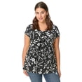 thumbnail image 1 of Ellos Plus Size Twisted V-Neck Tee, 1 of 4