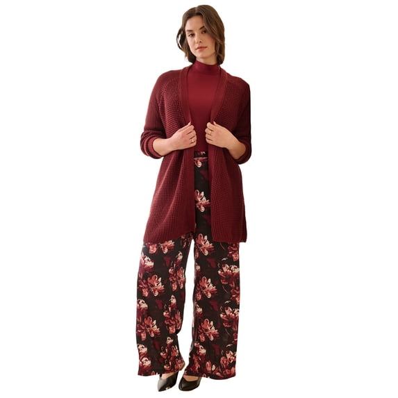 Ellos Plus Size Wide-Leg Soft Pants With Back Elastic