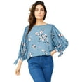 thumbnail image 1 of Ellos Women's 3/4 Tie-Sleeve Blouse Shirt, 1 of 4