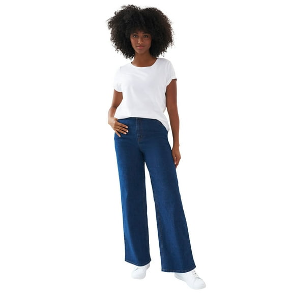 Ellos Women's 5-Pocket Wide Leg Jeans