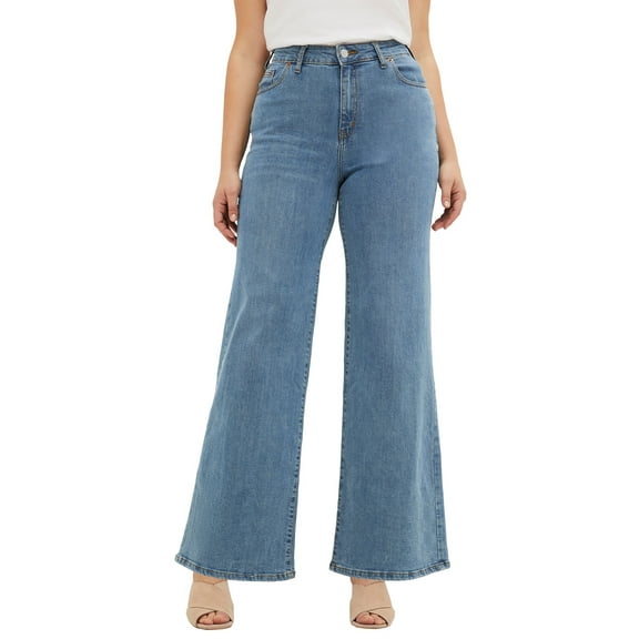 Ellos Women's 5-Pocket Wide Leg Jeans