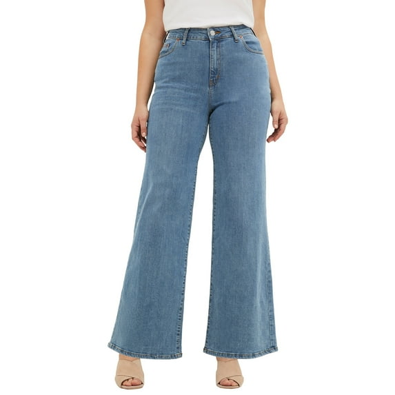 Ellos Women's 5-Pocket Wide Leg Jeans