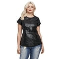thumbnail image 1 of Ellos Women's Back Zip Leather Top Cap Sleeve Lambskin, 1 of 4