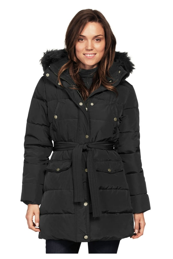 Women's Belted Puffer Coat Coat
