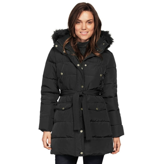 Ellos Women's Belted Puffer Coat Coat