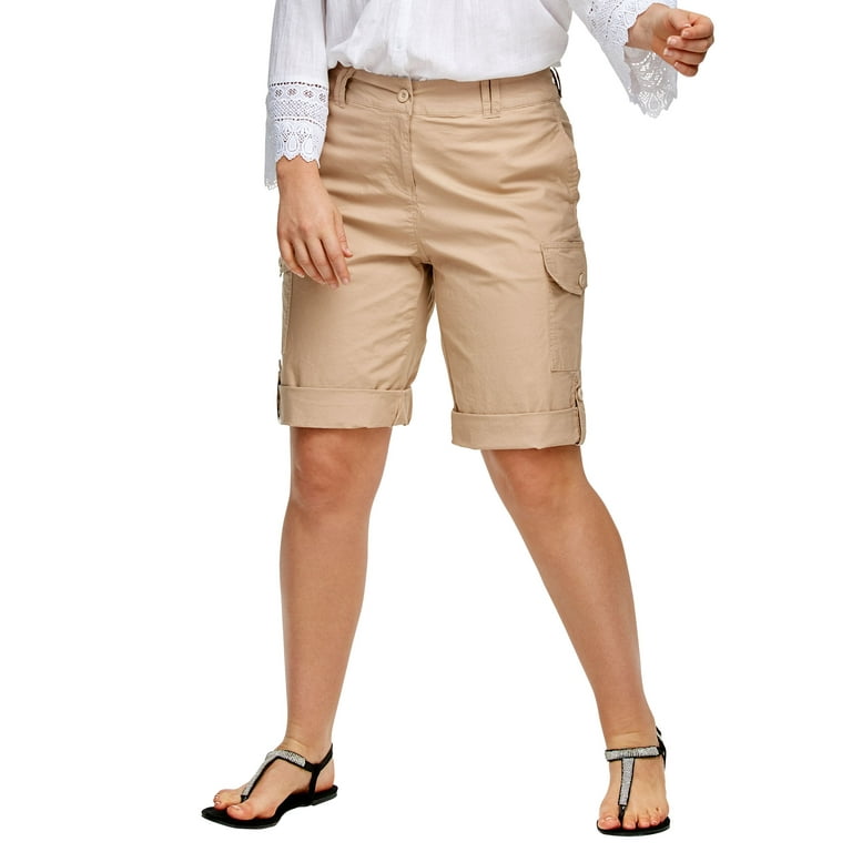 Womens cargo shorts walmart clearance
