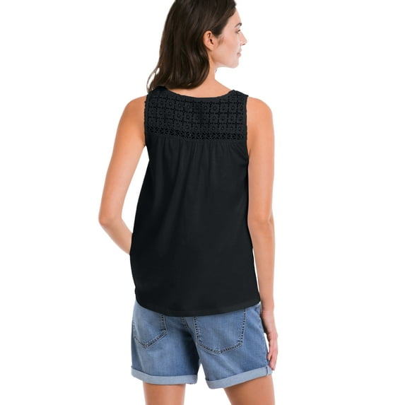 Ellos Women's Crochet Lace Tank Top