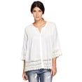 thumbnail image 1 of Ellos Women's Crochet Trim Blouse Shirt, 1 of 4