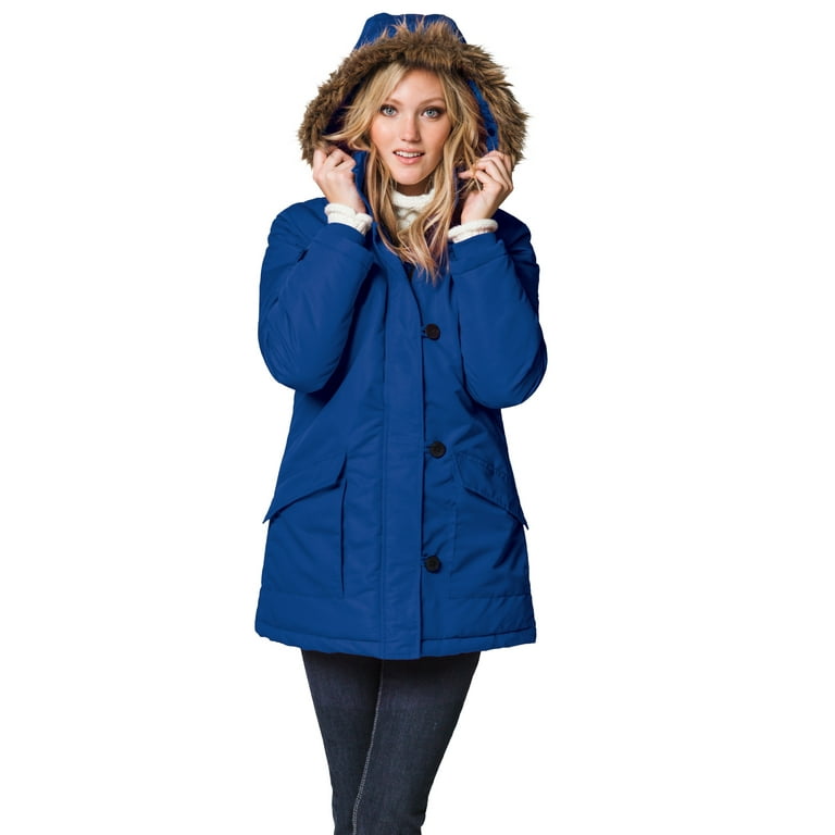 Ellos Women s Faux Fur Trim Parka Jacket