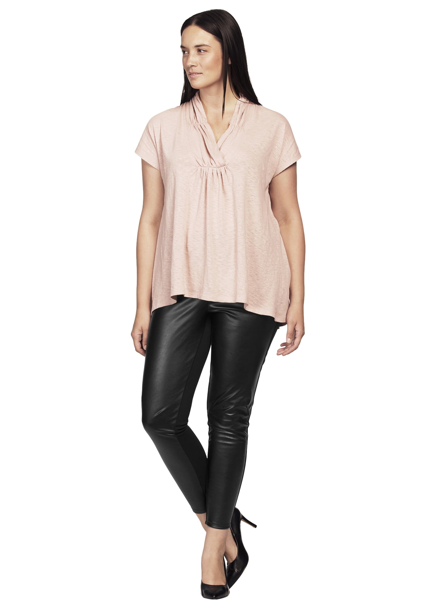 Faux leather and store ponte leggings