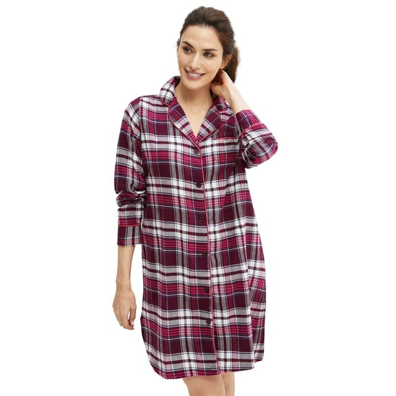 Ellos Women's Flannel Sleep Shirt Nightgown