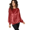 thumbnail image 1 of Ellos Women's Full Sleeve Velour Top, 1 of 2