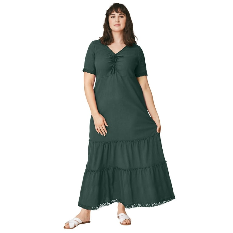 Plus size gauze maxi dress Clearance