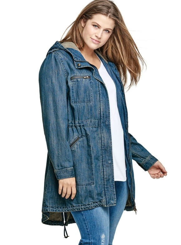 Women's Hooded Anorak Denim Jacket Jacket
