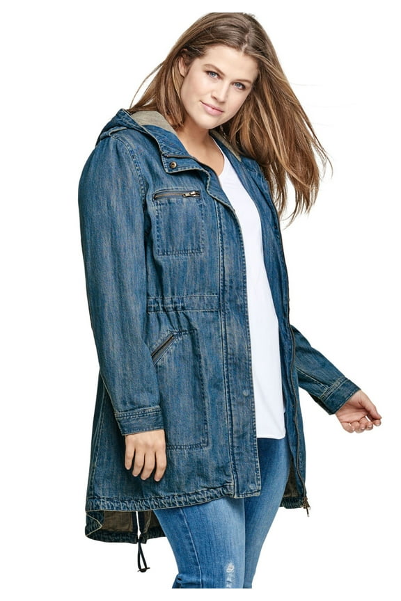 Women's Hooded Anorak Denim Jacket Jacket