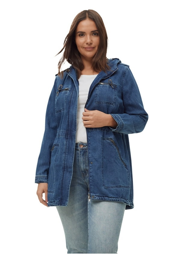 Women's Hooded Anorak Denim Jacket Jacket