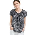 thumbnail image 1 of Ellos Women's Keyhole Neckline Peasant Blouse Shirt, 1 of 2