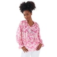 thumbnail image 1 of Ellos Women's Keyhole Ruffle Trim Blouse, 1 of 3