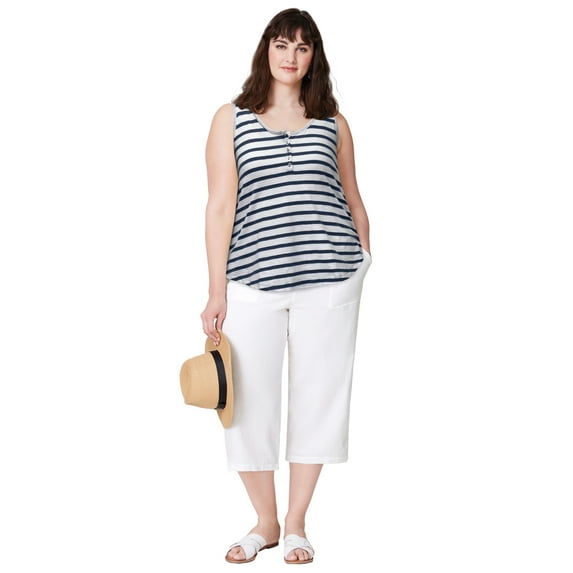 Ellos Women's Knit Henley Tank Top