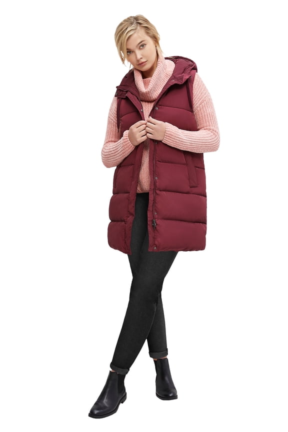 Women's Long Hooded Puffer Vest
