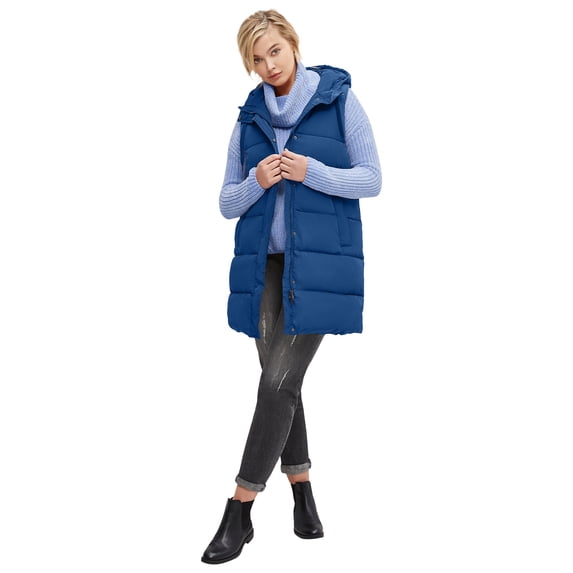 Ellos Women's Long Hooded Puffer Vest