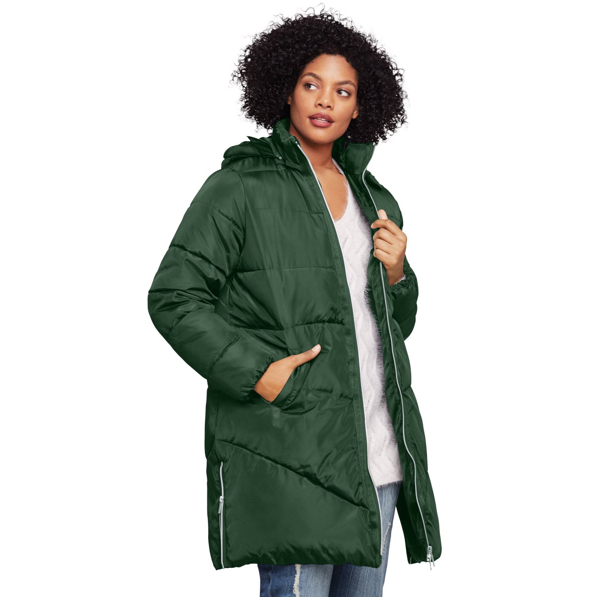Ellos Women's Long Puffer Coat Coat - Walmart.com