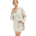 thumbnail image 1 of Ellos Women's Oversized Button-Front Linen Blend Shirt, 1 of 5
