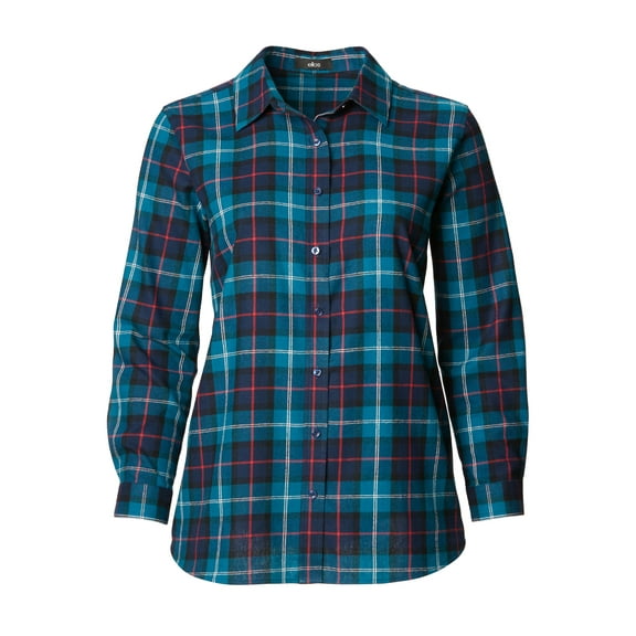 Ellos Women's Plaid Flannel Shirt Shirt