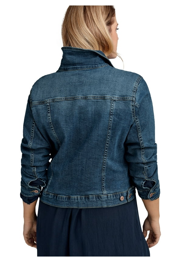 Women's Plus Size Classic Denim Jacket Oversized Jean Jacket