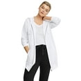 Ellos Women's Plus Size Long Zip Front Hoodie French Terry Long