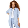 thumbnail image 1 of Ellos Women's Plus Size Long Zip Front Hoodie French Terry Long Oversized Lightweight Jacket, 1 of 6