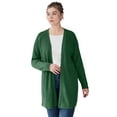 thumbnail image 1 of Ellos Women's Plus Size Open Front Waffle Cardigan Oversized Long Lightweight Sweater, 1 of 5
