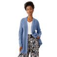 thumbnail image 1 of Ellos Women's Plus Size Open Front Waffle Cardigan Oversized Long Lightweight Sweater, 1 of 2