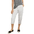 thumbnail image 1 of Ellos Women's Plus Size Stretch Cargo Capris Front and Side Pockets Casual Cropped Pants, 1 of 5