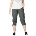 thumbnail image 1 of Ellos Women's Plus Size Stretch Cargo Capris Front and Side Pockets Casual Cropped Pants, 1 of 5