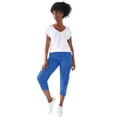 thumbnail image 1 of Ellos Women's Plus Size Stretch Cargo Capris Front and Side Pockets Casual Cropped Pants, 1 of 2