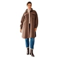 thumbnail image 1 of Ellos Women's Plus Size Wool Blend Long Shirt Jacket Oversized Shacket, 1 of 3