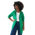 thumbnail image 1 of Ellos Women's Plus Size Zip-Front Hoodie With Zip Pockets French Terry Long Oversized Jacket, 1 of 3