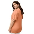 thumbnail image 1 of Ellos Women's Ruffle Neckline Flutter Sleeve Tunic, 1 of 3